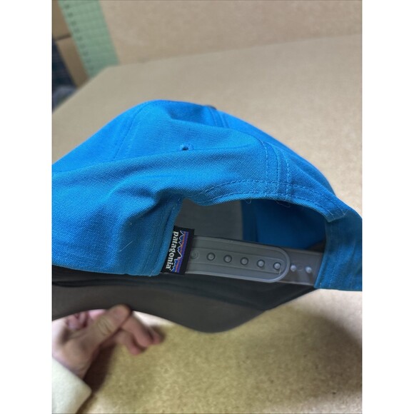 Patagonia Live Simply Mountain Sun Waves Hat Cap Snapback Adjustable Blue - Picture 2 of 4